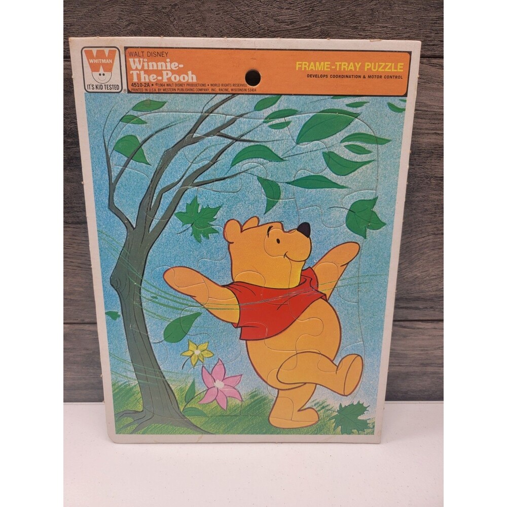 1964 Winnie The Pooh Puzzle Frame Tray Whitman VTG 11”x8”